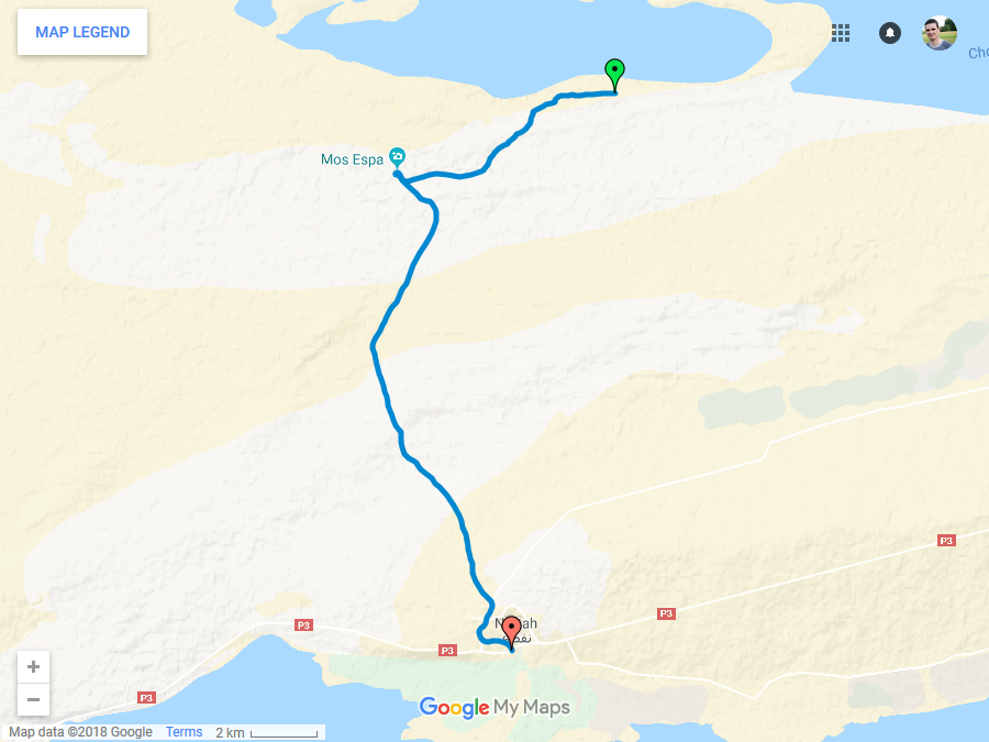 Zemljevid poti opravljene poti enajstega dne