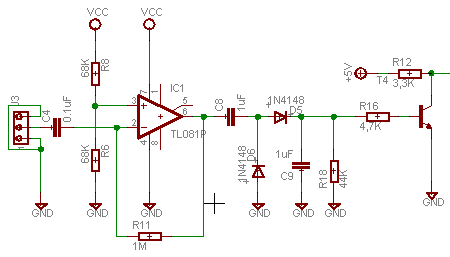 Detekcija muzike - električna shema detajl